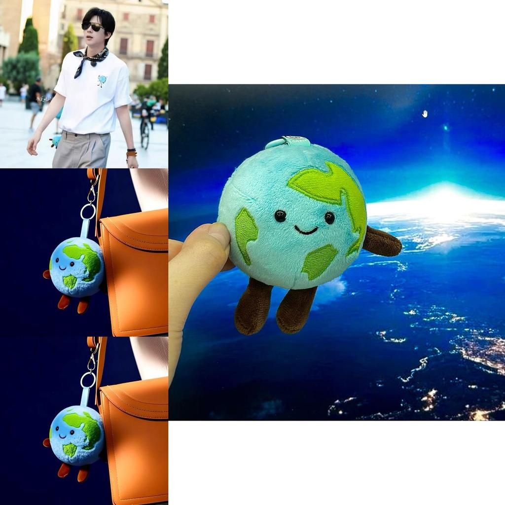 Cartoon Soft Earth Plush Pendant Keyring With Short Plush Material For Daily Use