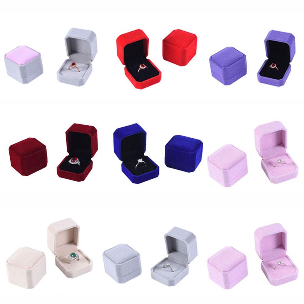 Packaging Box Square Ring Holder Box Storage Organizer Earring Display Case Ring Box Jewelry Box
