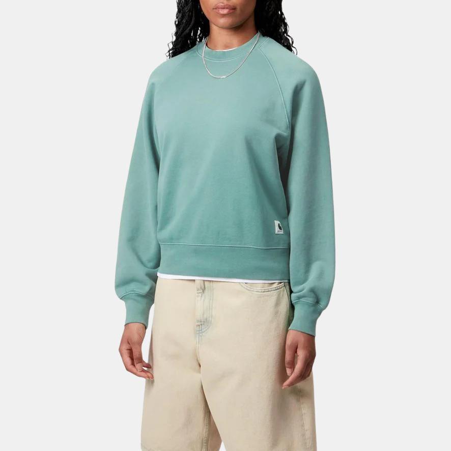 Carhartt WIP FW25 Hudson Sweatshirt With Logo Tag Comfortable Pullover Long Sleeve Women sweatshirt I035136-2ZU-5F