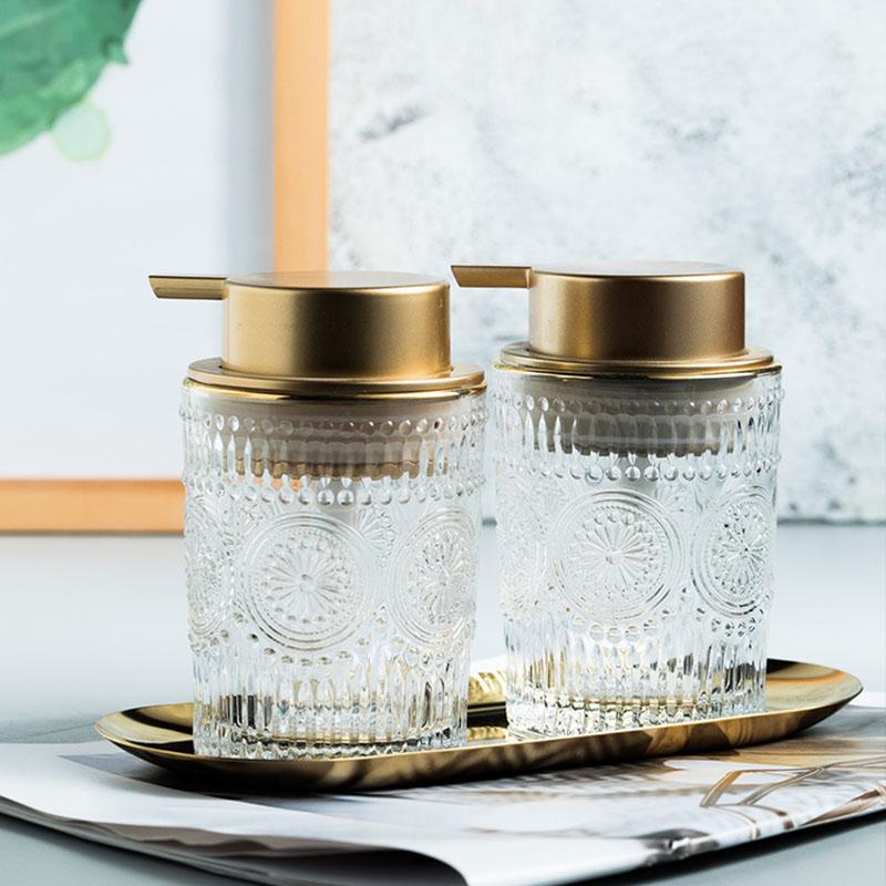 Прозрачный стеклянный дозатор для жидкого мыла для ванной комнаты, бутылка для шампуня, квартира, отель, бутылка для жидкости для мытья рук, мыльница