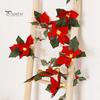 2M 10LED Рождественская гирлянда Световое украшение Светящаяся гирлянда Искусственный цветок Пуансеттия Праздник Рождественская елка Настенная лестница Подвесной венок Орнамент
