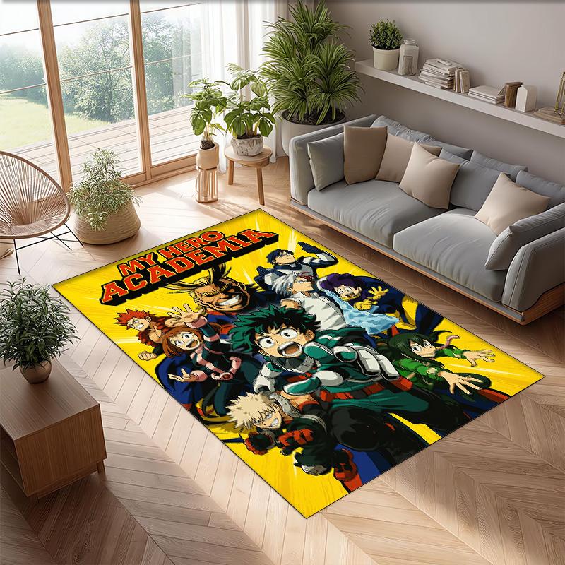 Soft Crystal Velvet Floor Rug,My Hero Academia Anti Slip Decorative Carpet, Plush Area Mat For Indoor Home Decoration