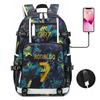Glow-in-the-Dark Soccer Backpack Teens Large Capacity Laptop Bag With Padded Straps Oxford Fabric Trendy Patchwork Design