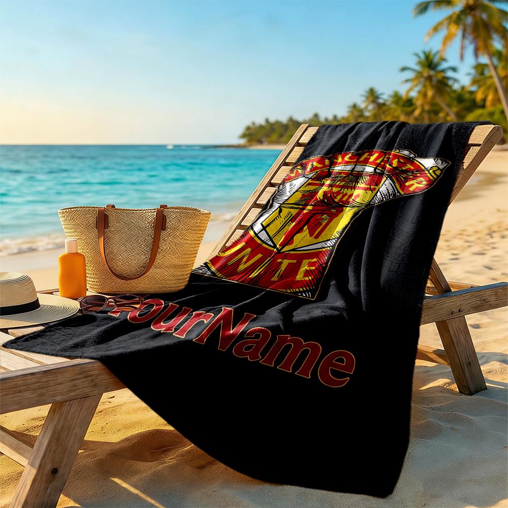 Manchester Personalized Name Beach Towel Soft Durable Quick-Dry