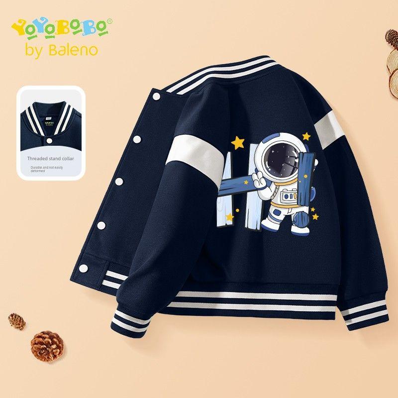 Baleno Kids Ybb Series Boys' Jacket Spring and Autumn 2026 New Children's Color-Block Baseball Jacket Patchwork Top