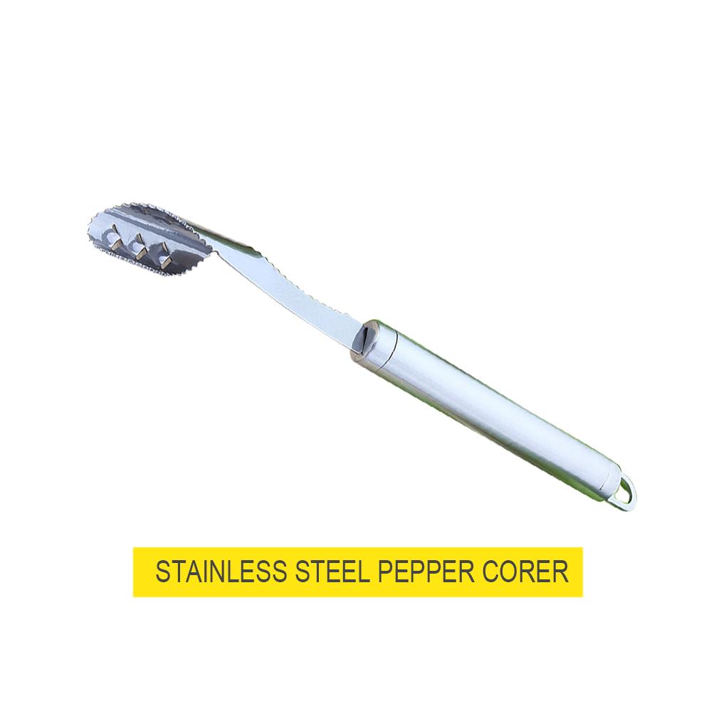 Из нержавеющей стали для удаления сердцевины из овощей, фруктов, перца, семян чили с зубчатым краем. Кухонные принадлежности. Милые кухонные аксессуары.