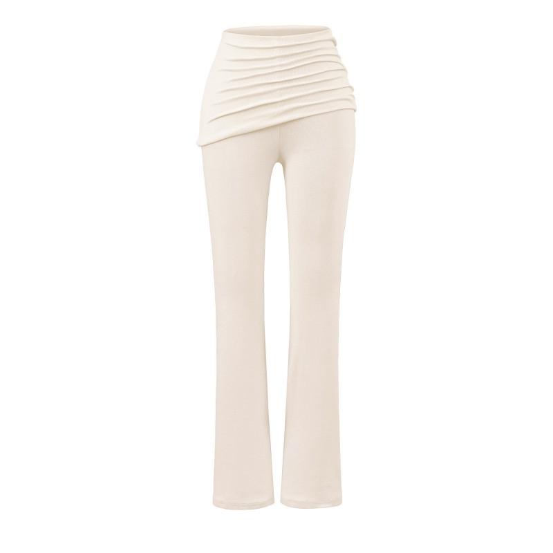 Pure Desire Style Sexy Slim Fit 2-Piece Set Long Sleeve T-Shirt Flare Pants / Midi Skirt Women