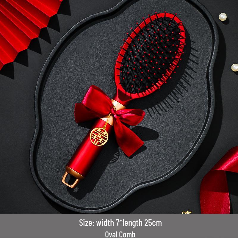 Высококлассный красный свадебный набор расчесок-подушек для женщин – Полный приданое, пара расчесок радости