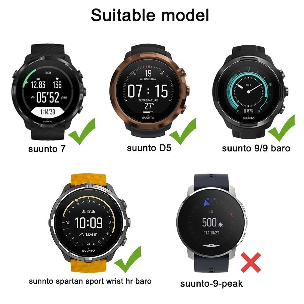 24 мм силиконовый ремешок для часов Suunto 9 baro 7 D5 Spartan Sport Wrist HR SmartWacth ремешок ремешок для часов браслет для Fossil Q Hybrid
