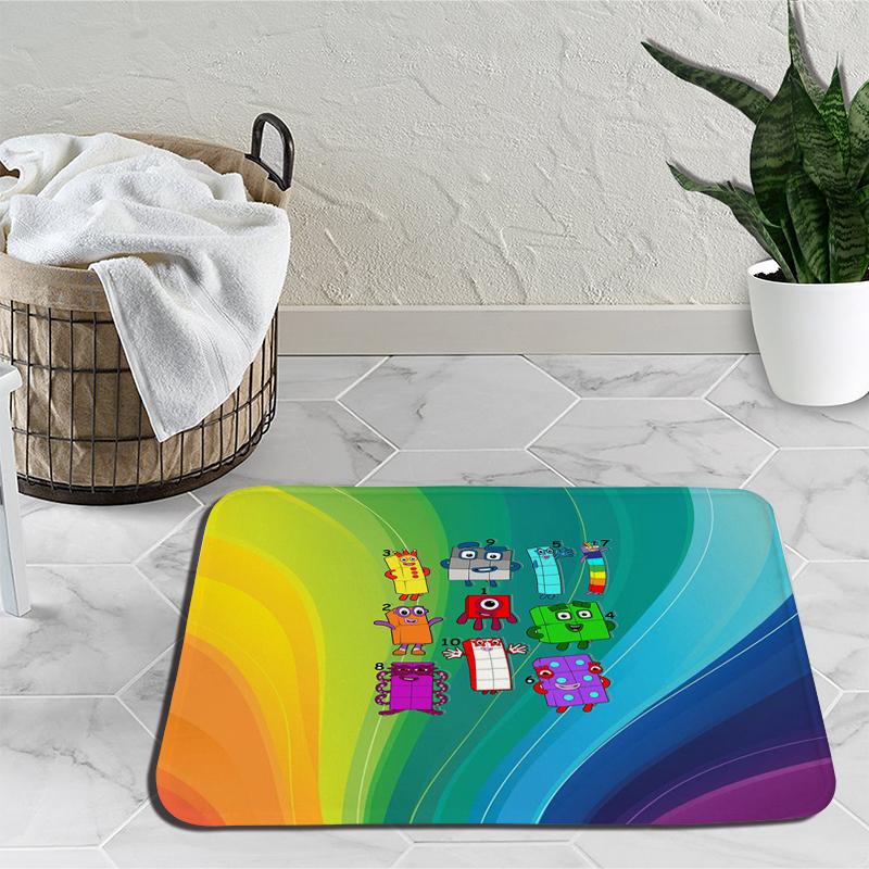 Коврики с цифровыми блоками с героями мультфильмов для спальни, плюшевые коврики с цифрами, коврики из фильмов, прикроватные коврики, нескользящие напольные коврики