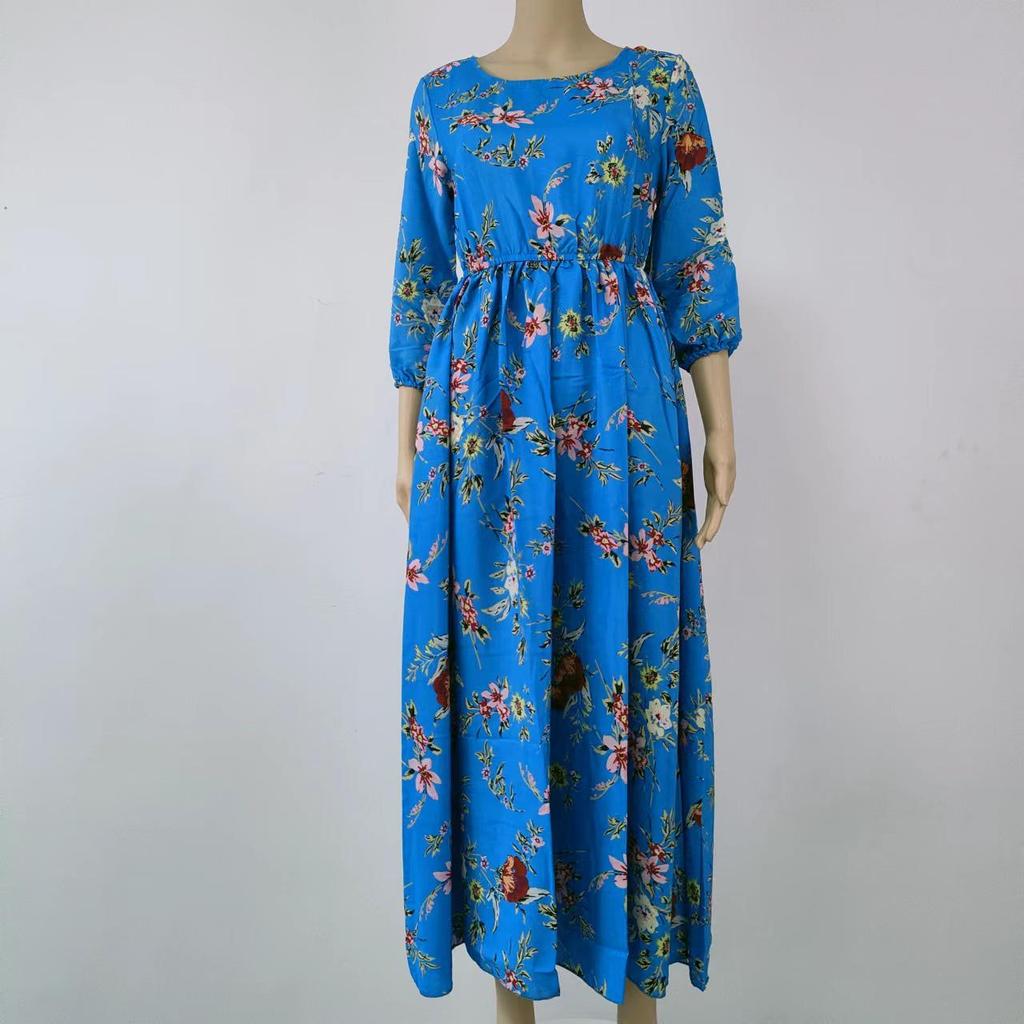 Европейское и американское женское шифоновое платье с принтом и расклешенной юбкой со скидками за количество