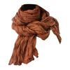 Women Scarf Solid Color Pleated Long Scarf Retro Autumn Winter Warm Long Scarf Soft Vintage Inspired Scarf