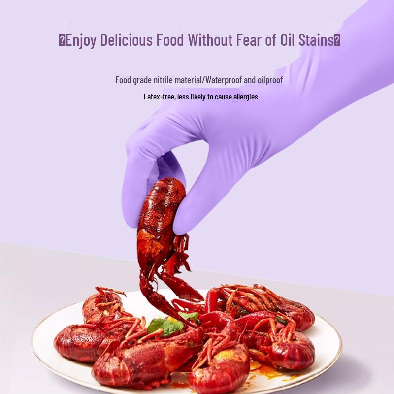 Прочные нитриловые перчатки для мытья посуды 12 дюймов - Без латекса, Водонепроницаемые, Пищевые, Одноразовые для уборки кухни
