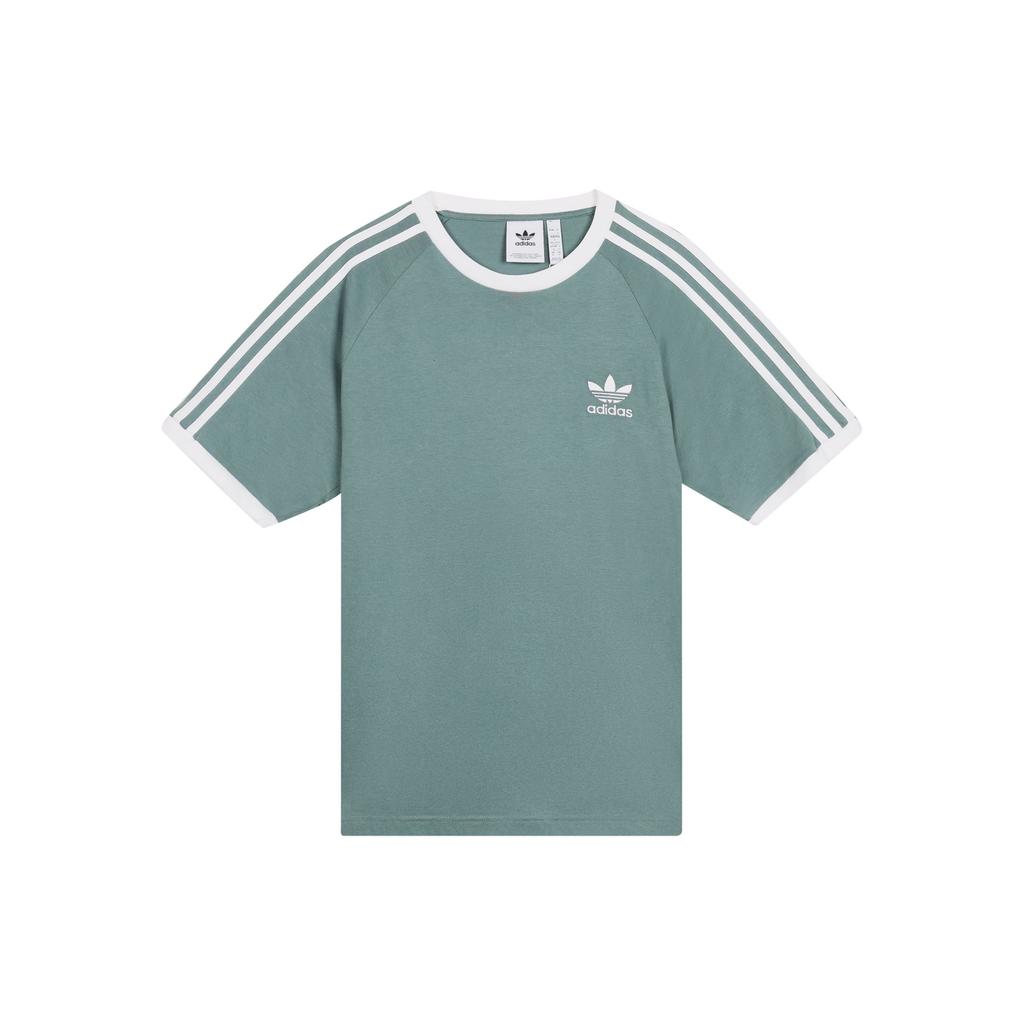 Adidas Мужская футболка с круглым вырезом Originals Trefoil Vintage с тремя полосками, изумрудного цвета GN3479