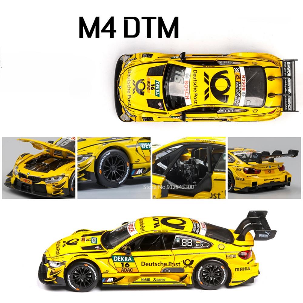 1/32 Модель гоночного автомобиля BMW M4 DTM Игрушка из сплава литья под давлением со звуком и светом Модель с механизмом оттягивания Коллекционные игрушки для мальчиков Праздничные подарки