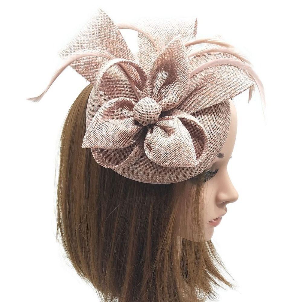 Solid Color Bride Headband Hepburn Style Wedding Headdress Fascinator Headpiece Wedding Party