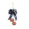 Pine Berries Metal Bowknot Bell Pleasant Sound Christmas Tree Ornament  Wedding Party Supplies