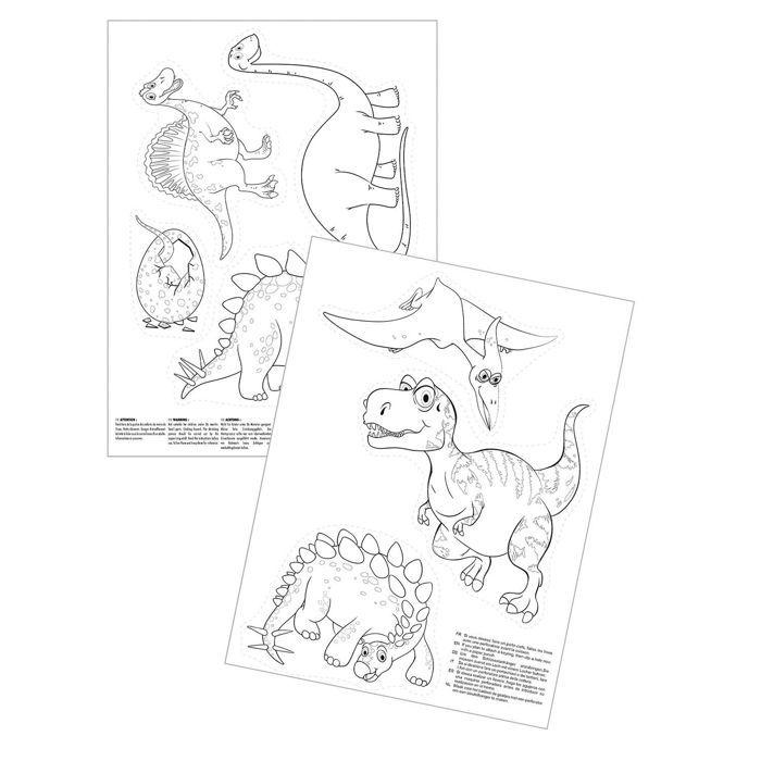 Kit Plastique dingue - Dinosaures - Pour Enfant - 2 feuilles - 3 porte-clés
