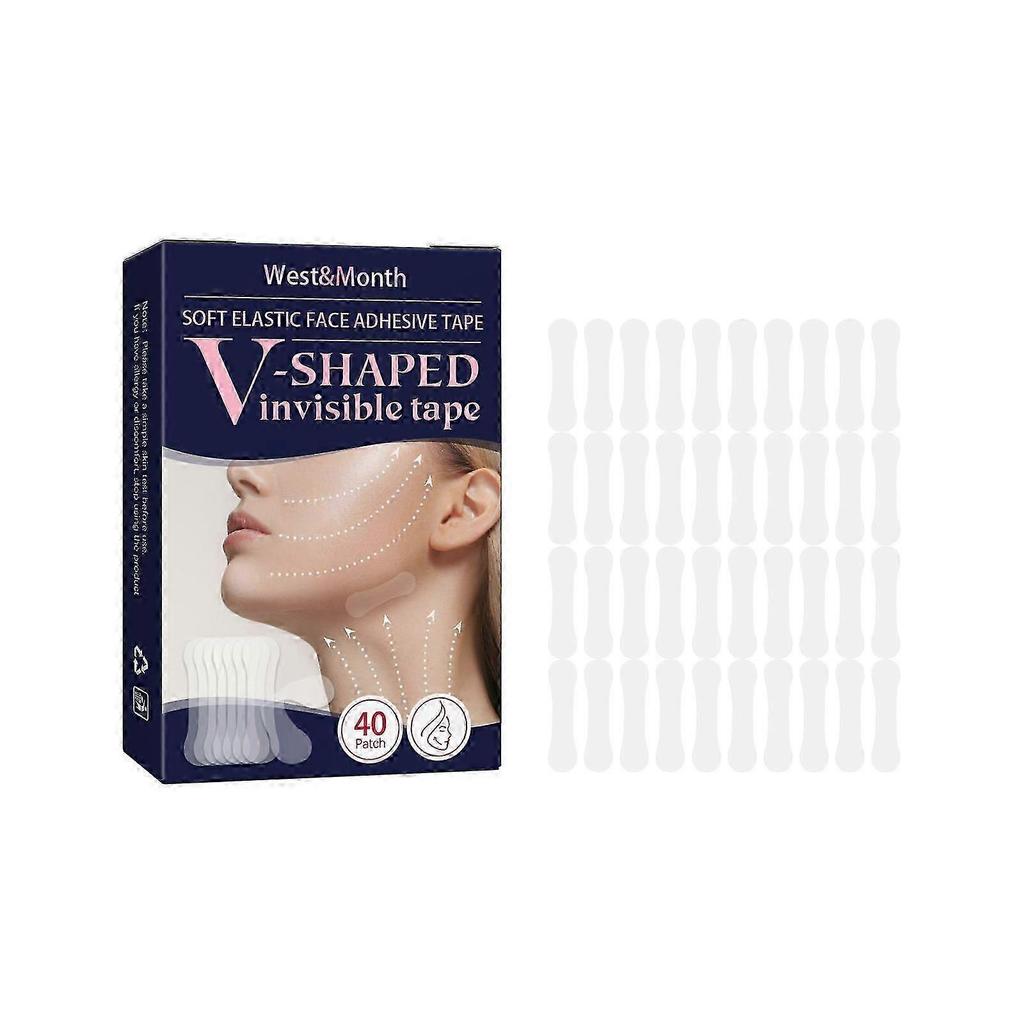 V-Shaped Face Lift Tape - Invisible Chin Lift Patches for Instant Youthful Contour, Tightening & Smoothing Skin, Comfortable Silicone & Rubber, Easy t