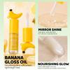Banana Lip Gloss Oil, High Shine Mirror Glossy Clear Lip Tint, Deeply Hydrating Moisturizing Plumping Lip Glow Balm, Cute Fruit Lip Care Makeup