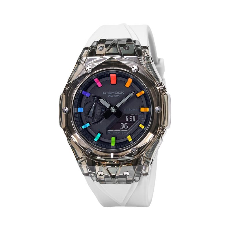 Casio Унисекс Серия с двойным жидкокристаллическим/аналоговым дисплеем Черные часы GA-2100-1A1(Watch4--)