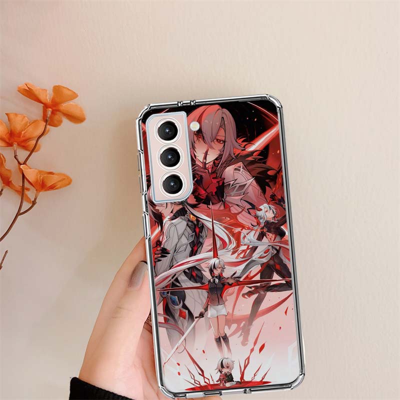 Арлекино Genshin Impact Прозрачные чехлы для телефонов Samsung S26 Ultra Galaxy S25 Edge S24 S23 FE S21 Plus S20 S22 S10 Чехол Узор