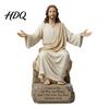 Jesus Blessing Statue Open Arm with Bible Verse Base Resin Spiritual Home Decoration Christian Figurine Inspirational Religious Sculpture for