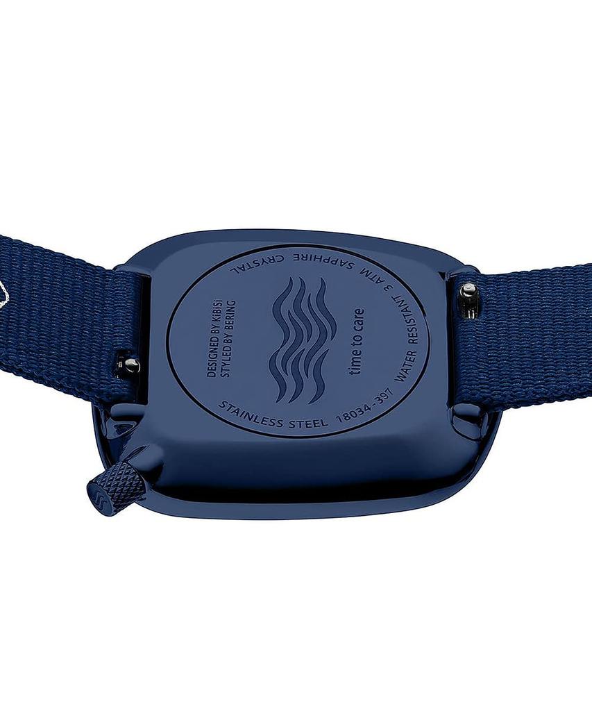 BERING Pebble 18034-397 унисекс часы синий сетчатый ремешок из нержавеющей стали сапфировое стекло
