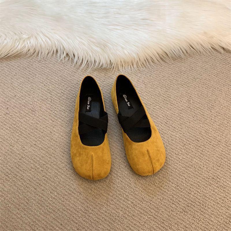 Балетки с перекрещивающимися ремешками, легкий носок, ретро-мода, универсальные и удобные однобортные туфли Мэри Джейн с плоским дном и раздвоенным носком для женщин