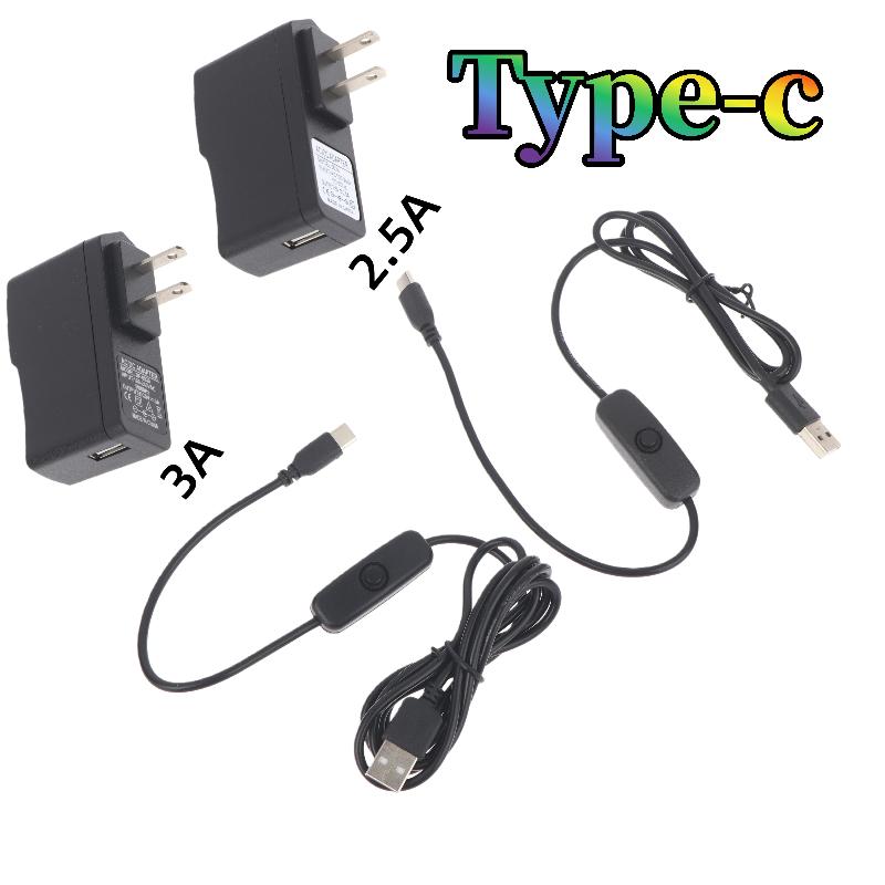 1/2/3 шт. Кабель-удлинитель USB C, USB-папа на Type C-папу, с выключателем питания Вкл/Выкл, для Raspberry Pi 3 4, телефона, ноутбука