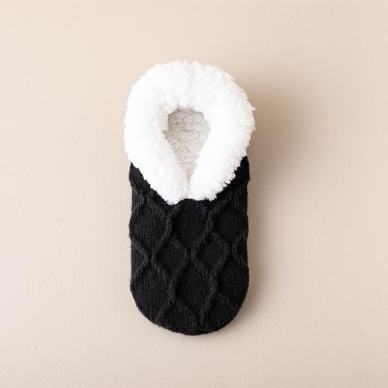 1 пара утолщенных теплых нескользящих носков для пола, бархатная обувь для домашнего использования, женская зимняя обувь