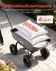 Garden Dump Cart, 272 kg Poly Dump Cart, Garden Carts Dumps Wagon with 90° Quick-Dumps Mechanism, 180° Swivel Wheels, 270° Flexible Rotating Bearings,