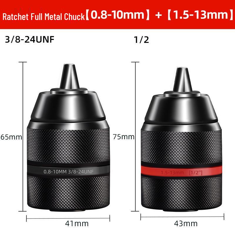 Self-Locking Electric Drill Chuck Adapter Kit - Ratchet Conversion, Lithium Compatible, Self-Tightening Accessories