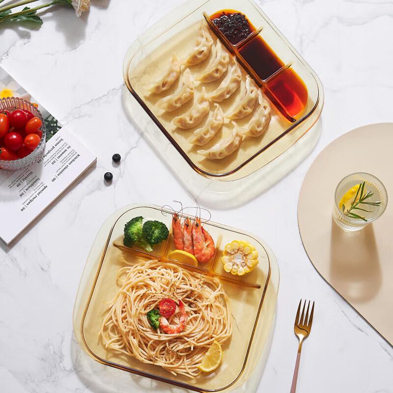 VISIONS Heat-Resistant Glass Divided Meal Plate