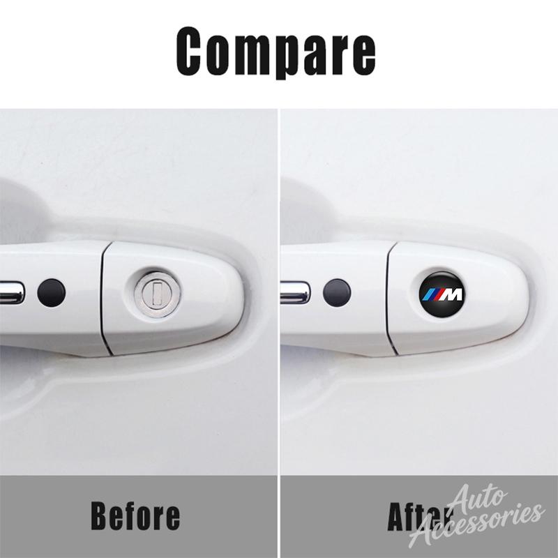4pcs 20mm Car Lock Keyhole Stickers For BMW Performance M Sport 1 3 5 Series X1 X3 X5 G20 G30 F30 Anti-blocking Dustproof Decal ULXMV1