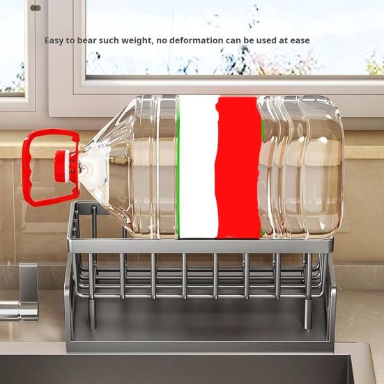 Полка для сушки посуды для кухонной мойки. Полка для слива воды с наклонным поддоном для воды. Компактная полка для посуды. Органайзер для хранения посуды на столешнице.