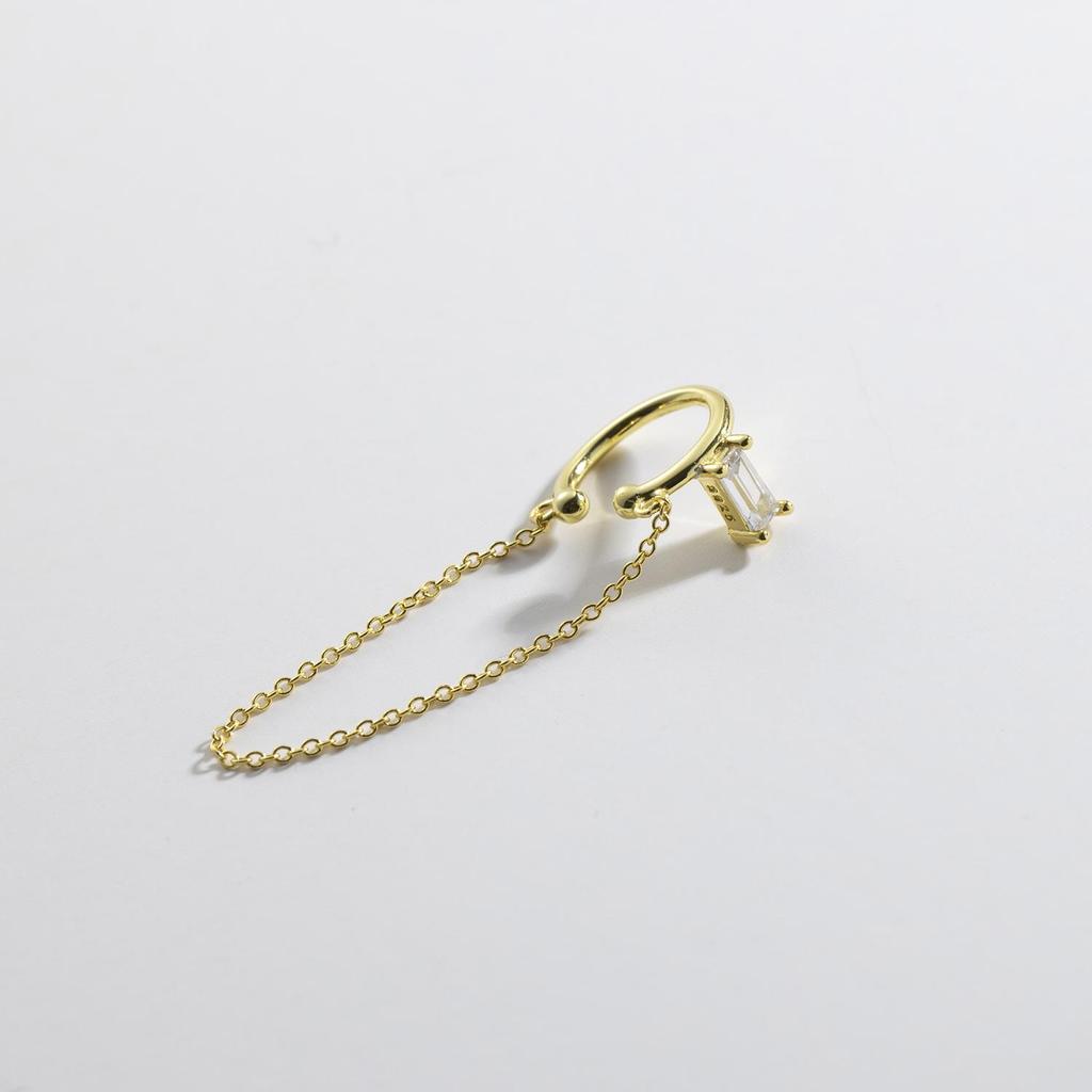 ANDYWEN 100% стерлингового серебра 925 пробы, золотые серьги-манжеты для ушей, серьги-цепочки, зажимы для сережек, циркон, фианиты, свадебные украшения, вечерние в стиле рок-панк