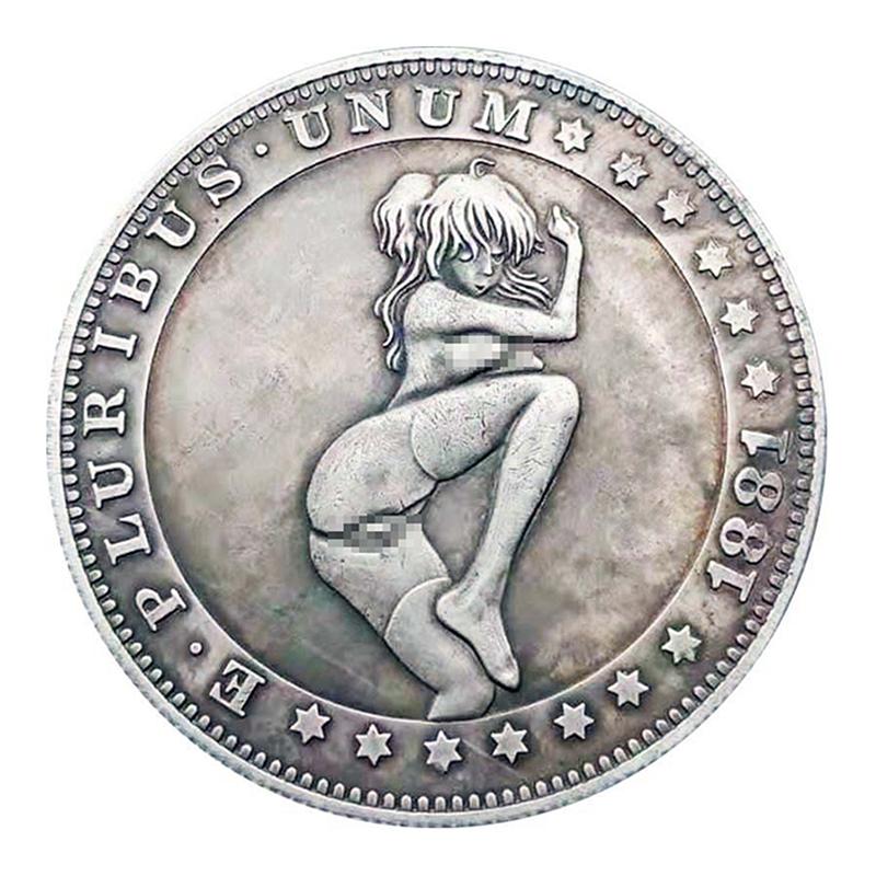 Антикварная монета Хобо Сексуальная красавица Серебряная монета с медным покрытием Серебро для состаривания Коллекционные ремесла Изысканный подарок