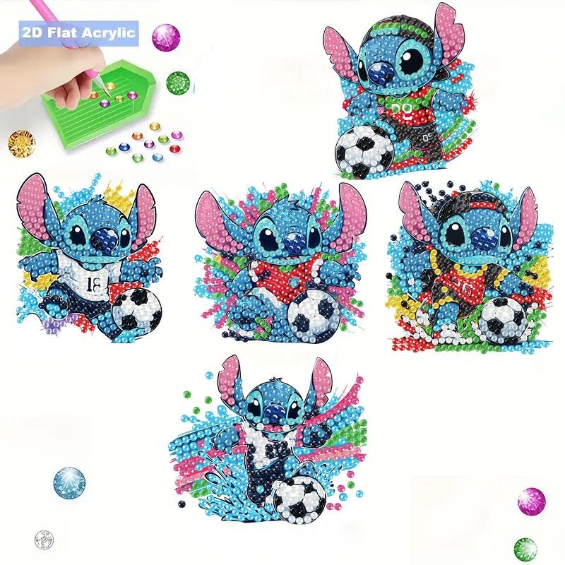 6Pcs Little Football Player Diamond Art Fridge Magnet Diamond Painting Refrigerator Magnet Diamond Painting Fridge Magnet for Adults Beginners