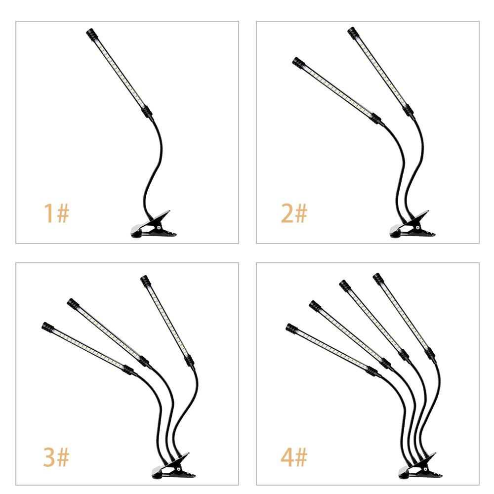 USB-свет для выращивания растений, солнечный свет, белый, полный спектр, угол освещения, регулируемый настольный зажим для выращивания