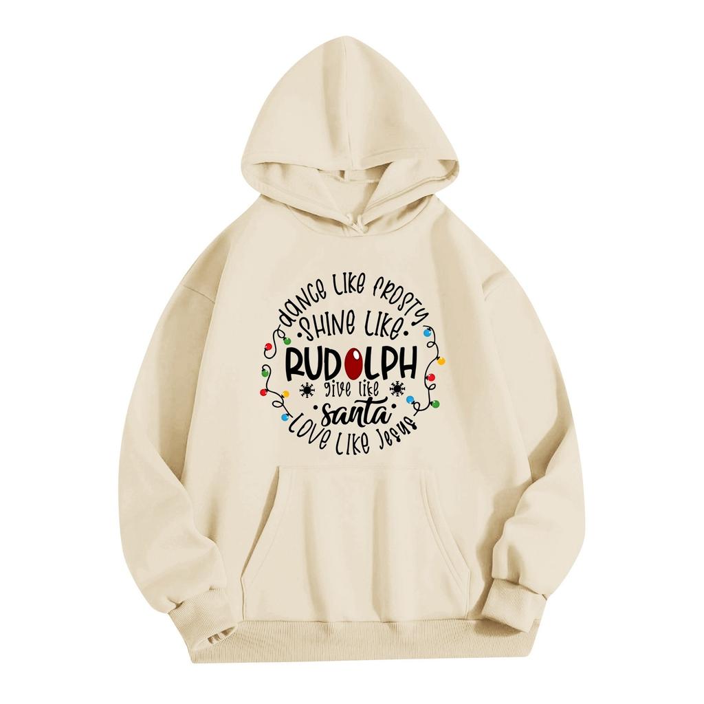 Женская однотонная толстовка с капюшоном и длинным рукавом с принтом