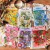 100Pcs/pack Vintage Botanical Stickers Aesthetic Flowers Handmade Material Decorative Stationery Sticker