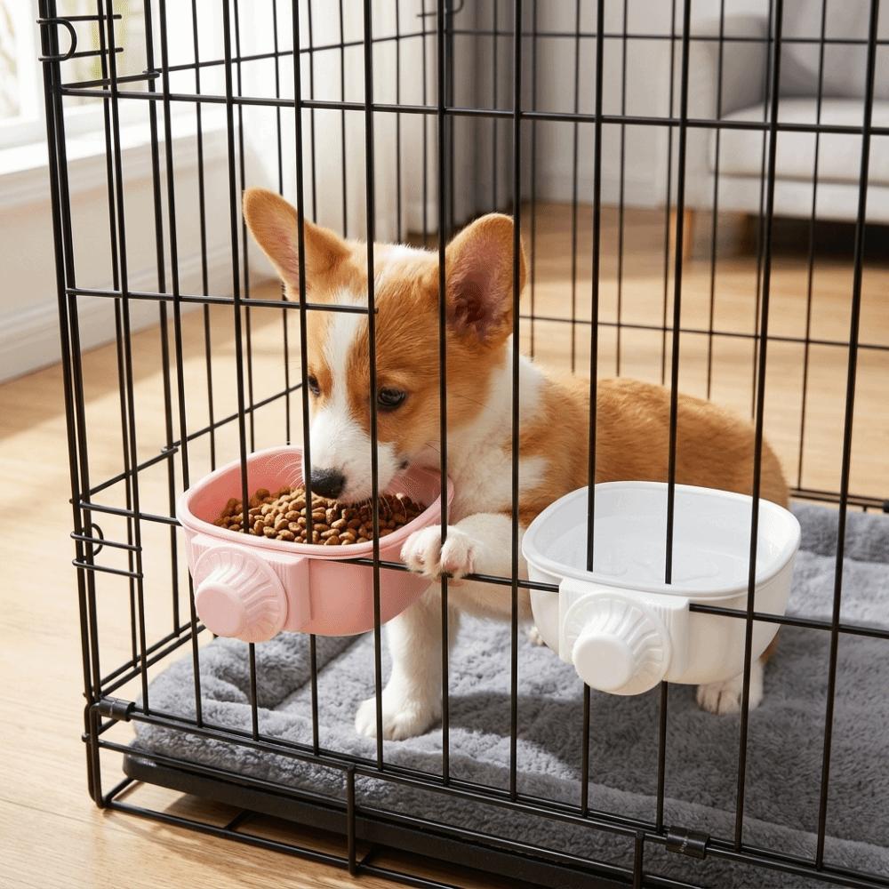 Premium Polymer Hanging Dog Bowl Hanging Crate Feeder Durable Pet Water Bowl Indoor Feeding
