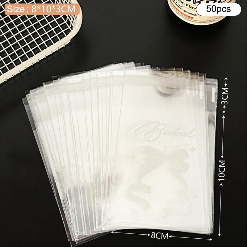 50 шт. милые мультяшные многоразовые пакеты самоклеящиеся креативные пакеты для печенья маленькие пакеты для конфет пакеты для закусок подарочная упаковка пакет