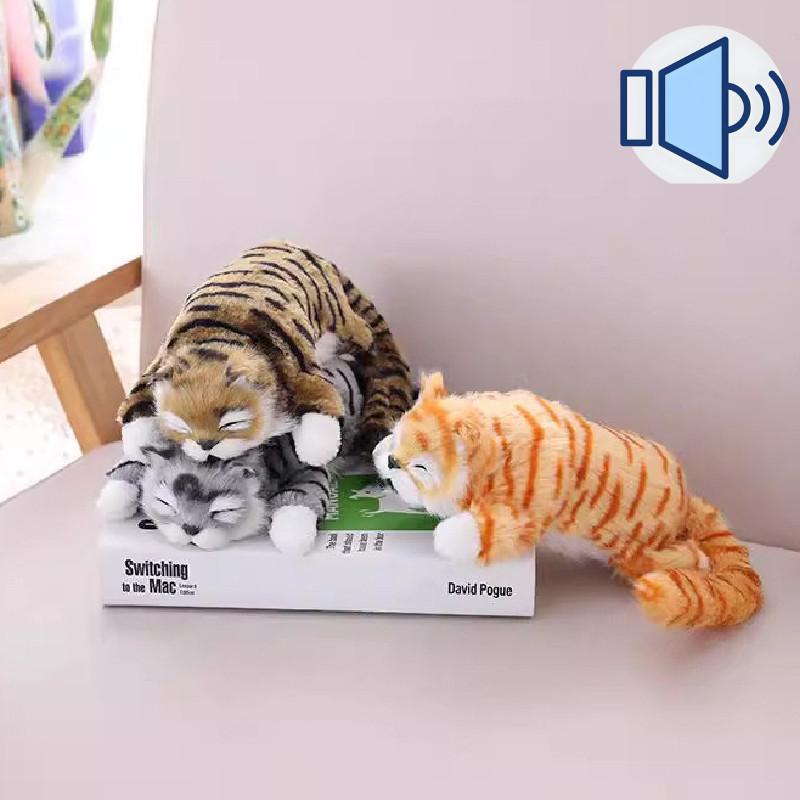 Electric Rolling Cat Plush With Sound And Soft Short Fur For Childrens Gift
