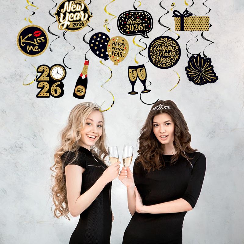 10 шт./упак. Бумажное украшение атмосферы Праздничная вечеринка Яркие цвета Элементы Нового года Новогоднего дня Прочный Изысканные узоры