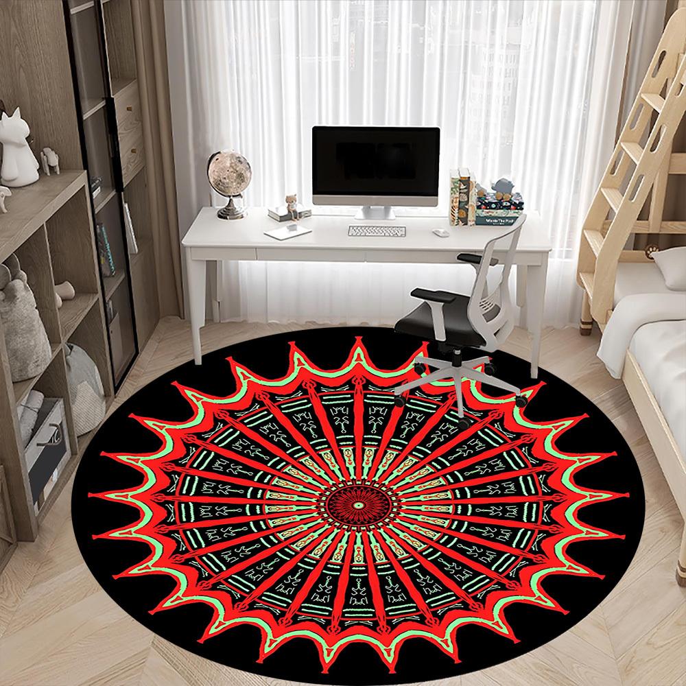 1PC Mandala Pattern Chair Carpet for Office, Indoor Non-Slip Washable Carpet, Soft Comfortable Mat For Office Room yy250930320