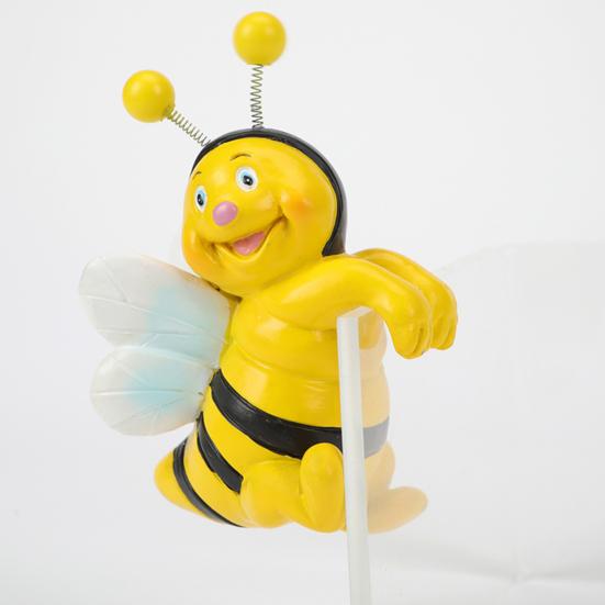 2 шт., украшение для кашпо в виде пчелы, подвесная скульптура пчелы, мультяшная фигурка пчелы из смолы для горшечных растений, декор для края цветочного горшка