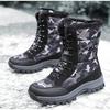 Женские зимние бархатные зимние ботинки, повседневные замшевые, на шнуровке, теплые, высокие, хлопковые, большие, с толстой подошвой, камуфляжные ботинки