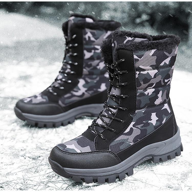 Женские зимние бархатные зимние ботинки, повседневные замшевые, на шнуровке, теплые, высокие, хлопковые, большие, с толстой подошвой, камуфляжные ботинки